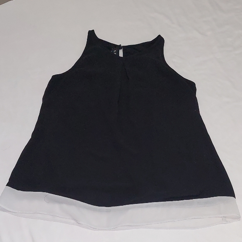 A Byer Black Sleeveless Tank Top with A-Line Cut.Size S